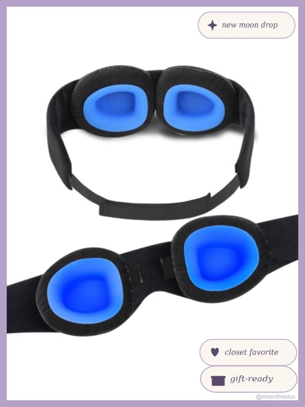 100% Blackout Sleep Mask for Dry Eyes Memory Foam Adjustable